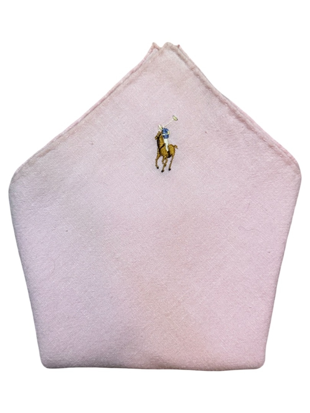 Vintage Polo Ralph Lauren Light Pink Cotton Pocket Square Handkerchief USA Made